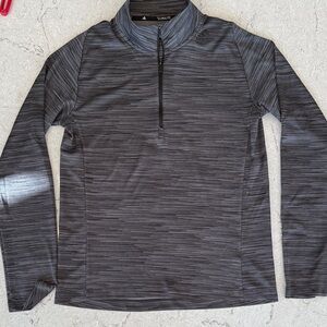 adidas Men's Gray and Black Quarter-Zip Jacket